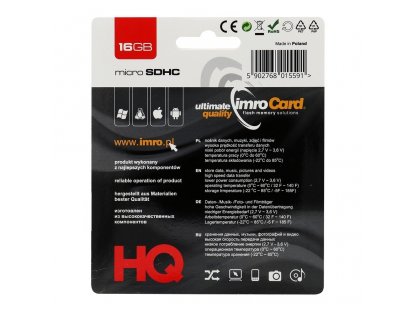 Paměťová karta IMRO microSD 16GB bez SD adaptéru