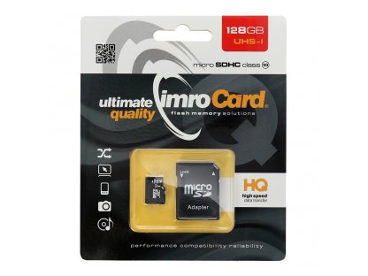 Paměťová karta microSD 128GB s SD adaptérem - CLASS 10 UHS
