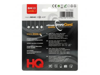 Paměťová karta microSD 64GB s adaptérem SD - UHS CLASS 10
