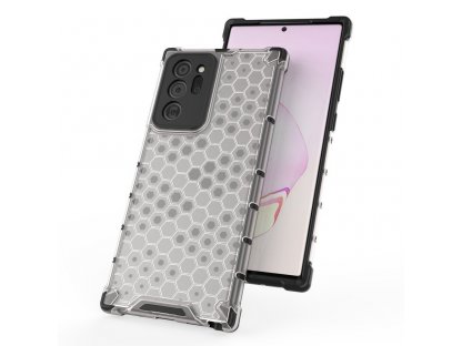 Pancéřové pouzdro Honeycomb s gelovým rámečkem Samsung Galaxy Note 20 Ultra transparentní