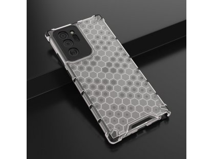 Pancéřové pouzdro Honeycomb s gelovým rámečkem Samsung Galaxy Note 20 Ultra transparentní