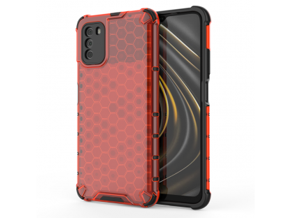 Pancéřové pouzdro Honeycomb s gelovým rámečkem Xiaomi Poco M3 / Xiaomi Redmi 9T červené