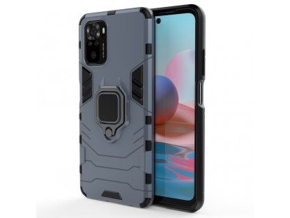 Pancéřový hybridní kryt Ring Armor + magnetický držák pro Xiaomi Redmi Note 10 / Redmi Note 10S modrý