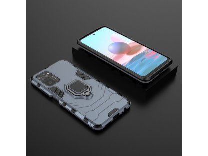 Pancéřový hybridní kryt Ring Armor + magnetický držák pro Xiaomi Redmi Note 10 / Redmi Note 10S modrý