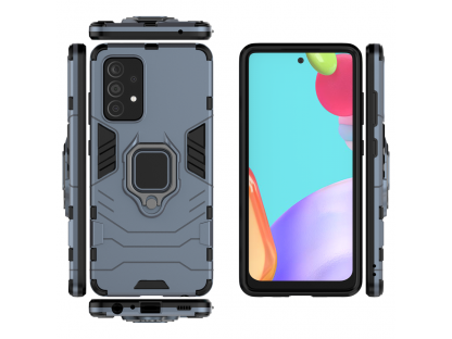 Pancéřový hybridní zadní kryt Ring Armor + magnetický držák pro Samsung Galaxy A52s 5G / A52 5G / A52 4G modrý