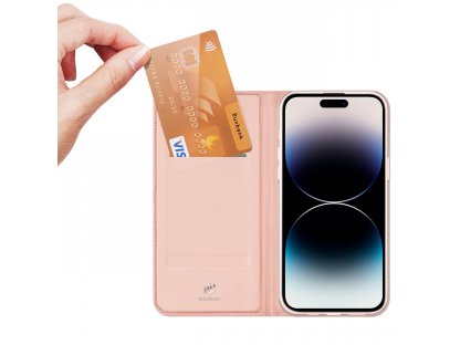 Peněženka Dux Ducis Skin Pro pro iPhone 15 Pro – růžová