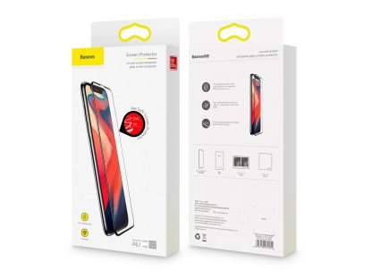 PET Soft 3D tvrzené sklo na celý displej s elastickým rámem 0,23 mm Apple iPhone XS Max/11 Pro Max černé (SGAPIPH65-PE01)