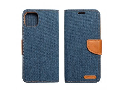 Plátěné pouzdro na knihu pro Samsung A40 navy blue