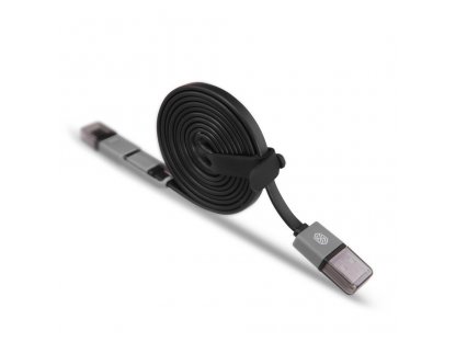 Plus 2v1 plochý kabel USB - micro USB / Lightning 1.2M 2.1A zelený