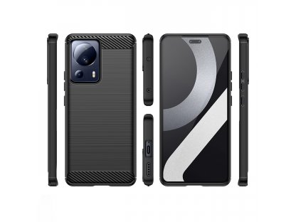 Pouzdro Carbon Case pro Xiaomi 13 Lite flexibilní silikonový karbonový kryt černý