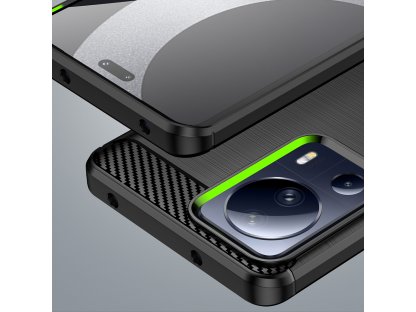 Pouzdro Carbon Case pro Xiaomi 13 Lite flexibilní silikonový karbonový kryt černý