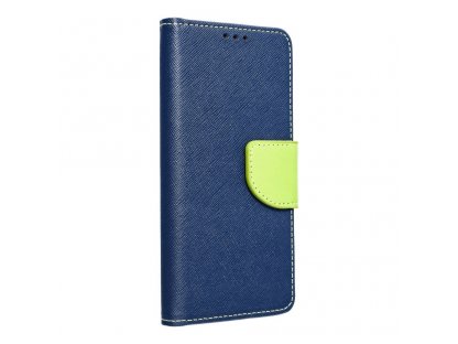 Pouzdro Fancy Book Xiaomi Note 9s tmavě modré/limetkové