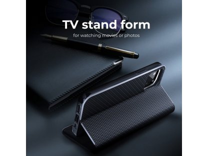 Pouzdro Forcell LUNA Book Carbon pro SAMSUNG Galaxy A52 5G / A52 LTE ( 4G ) / A52s 5G černé