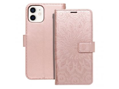 Pouzdro Forcell MEZZO Book pro IPHONE 12 / 12 PRO mandala zlaté růžové