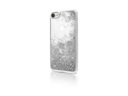 Pouzdro Guess Glitter Liquid iPhone 8 / 7 stříbrné