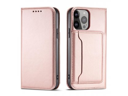 Knížkové pouzdro na magnetické karty pro Samsung Galaxy A34 5G růžové
