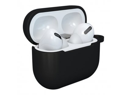 Pouzdro pro bezdrátová sluchátka AirPods 3 silikonové černé + přívěsek na klíče pouzdro D)