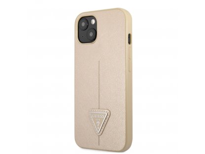 Pouzdro PU Saffiano Triangle pro iPhone 13 mini béžové