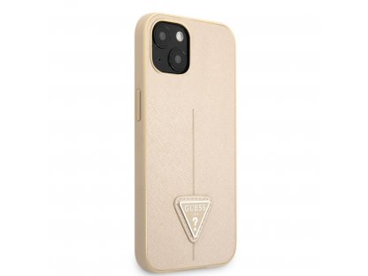 Pouzdro PU Saffiano Triangle pro iPhone 13 mini béžové