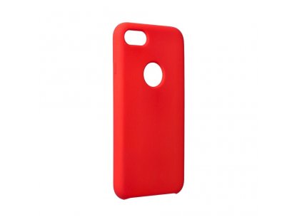 Pouzdro Silicone iPhone 8 červené s otvorem pro logo