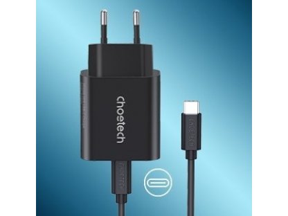 PPS Power Delivery 25W 3A síťová rychlonabíječka + kabel USB typu C 2m černý (PD6003)