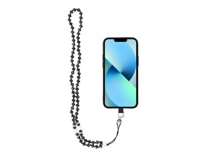 Přívěsek na telefon CRYSTAL DIAMOND / délka 37 cm / přívěsek na krk - černý