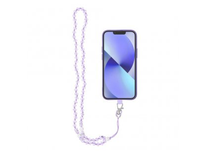 Přívěsek na telefon CRYSTAL DIAMOND / délka 37 cm / přívěsek na krk - fialový