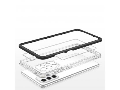 Průhledné pouzdro 3v1 pro Samsung Galaxy A52s 5G / A52 5G / A52 4G gelový kryt s rámečkem černý