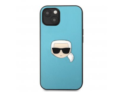 PU Leather Karl Head Kryt pro iPhone 13 mini Blue