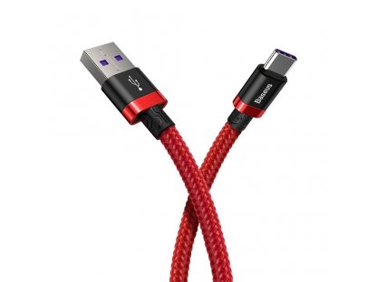 Purple Gold Red kabel v nylonovém opletení USB / USB-C SuperCharge 40W Quick Charge 3.0 QC 3.0 2M červený (CATZH-B09)