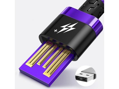 Purple Gold Red kabel v nylonovém opletení USB / USB-C SuperCharge 40W Quick Charge 3.0 QC 3.0 2M červený (CATZH-B09)