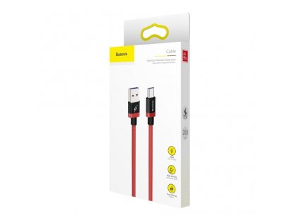 Purple Gold Red kabel v nylonovém opletení USB / USB-C SuperCharge 40W Quick Charge 3.0 QC 3.0 2M červený (CATZH-B09)