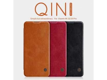 Qin Book Pouzdro pro Xiaomi Mi 10 / 10 Pro červené