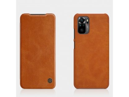 Qin kožené pouzdro Xiaomi Redmi Note 10 / Redmi Note 10S hnědé