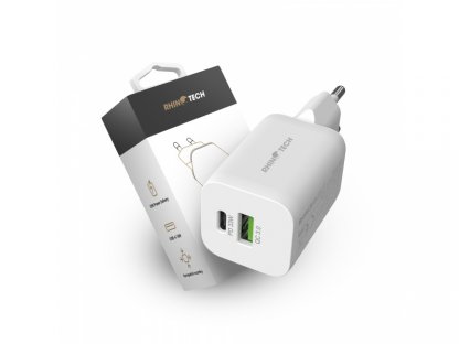 RhinoTech MINI Dual 33W nabíjecí adaptér USB-C + USB-A bílá