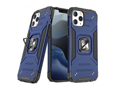 Ring Armor obrněný hybridní kryt + magnetický držák iPhone 12 Pro / iPhone 12 modrý