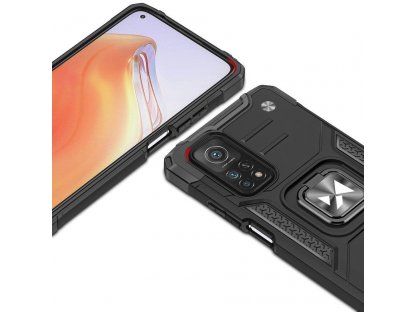 Ring Armor obrněný hybridní kryt + magnetický držák Xiaomi Redmi Note 11 Pro 5G (Čína) / Redmi Note 11 Pro+ 5G (Čína) / Mi 11i (Indie) / Mi 11i HyperCharge / Poco X4 NFC 5G modrý