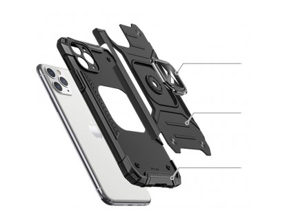 Ring Armor pancéřové hybridní pouzdro + magnetický držák iPhone 11 Pro růžové