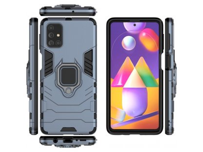 Ring Armor pancéřové hybridní pouzdro + magnetický úchyt Samsung Galaxy M31s modré