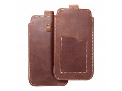 ROYAL Crazy Horse - Leather universal pull-up pocket / brown - Size 2XL+wide - SAMSUNG A12 / NOTE 9 / XIAOMI REDMI NOTE 10 PRO