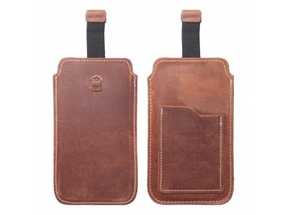 ROYAL Crazy Horse - Leather universal pull-up pocket / brown - Size 2XL+wide - SAMSUNG A12 / NOTE 9 / XIAOMI REDMI NOTE 10 PRO