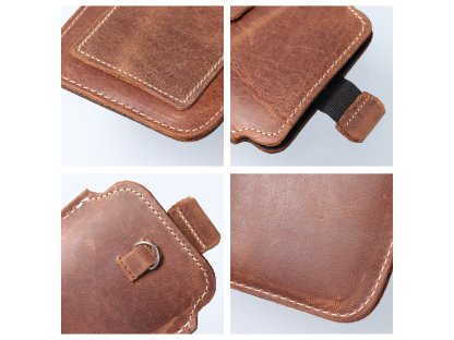 ROYAL Crazy Horse - Leather universal pull-up pocket / brown - Size 2XL+wide - SAMSUNG A12 / NOTE 9 / XIAOMI REDMI NOTE 10 PRO