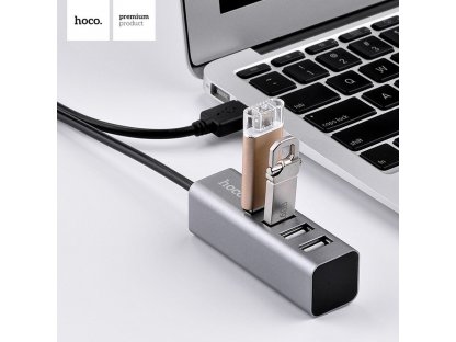 Rozbočovač USB HUB HB1 typu C 4x USB stříbrný