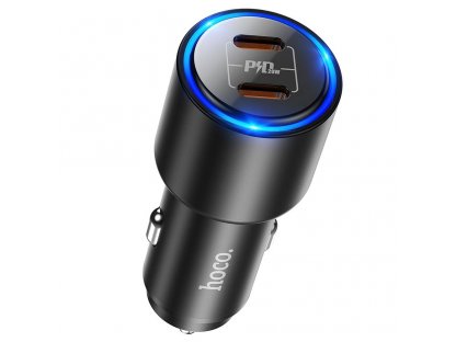 Rychlonabíječka do auta 2x konektor Type USB-C Clear Way Power Delivery - černá