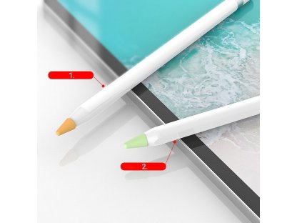 Sada 8x krytek hrotu dotykového pera stylusu pro Apple Pencil 2/1 bílé