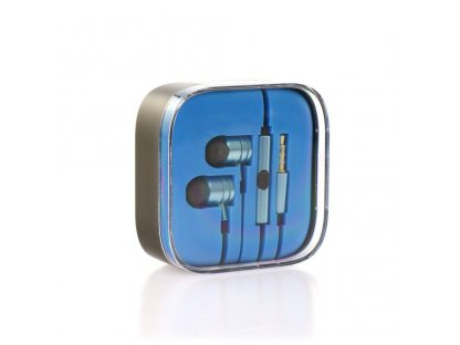 Sada HF / Sluchátka Stereo box MI metal modrá (Jack 3,5mm)