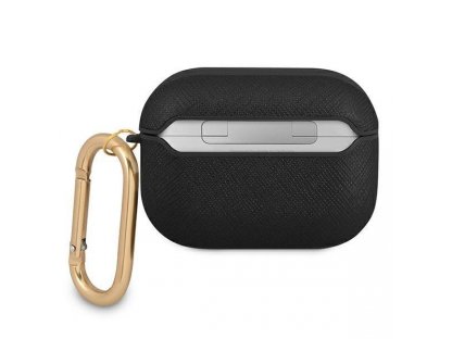 Saffiano PC/PU Metal Logo Pouzdro pro Airpods Pro Black