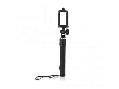 Selfie držák s dálkovým ovládáním v černém provedení (3,5mm jack kabel)
