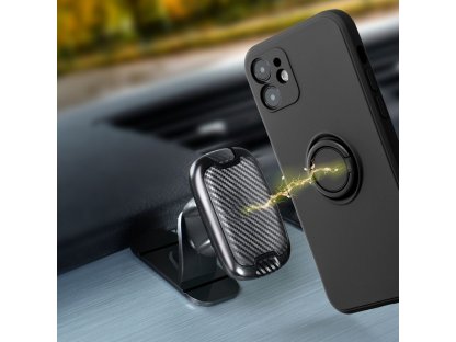 Silikonový zadní kryt s kroužkem RING pro XIAOMI Redmi NOTE 12 PRO 5G černý