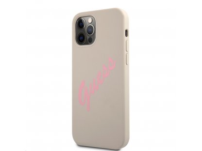 Silicone Vintage Pink Script Zadní Kryt pro iPhone 12 Pro Max 6.7 Grey